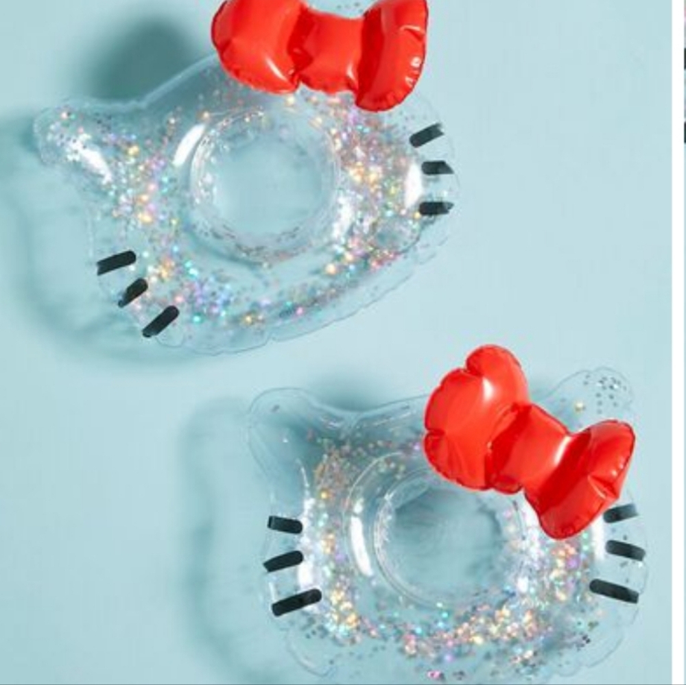 Hello Kitty Inflatable Pool Float Drink Holders Set Of Two Party Summer Beach